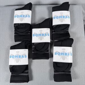 Bombas Small Black Donation Socks Honeycomb Arch Support‎ Antimicrobial 5-Pack